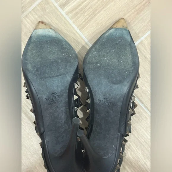 Valentino Garavani Noir 100MM Rockstud Slingback - Picture 10 of 16